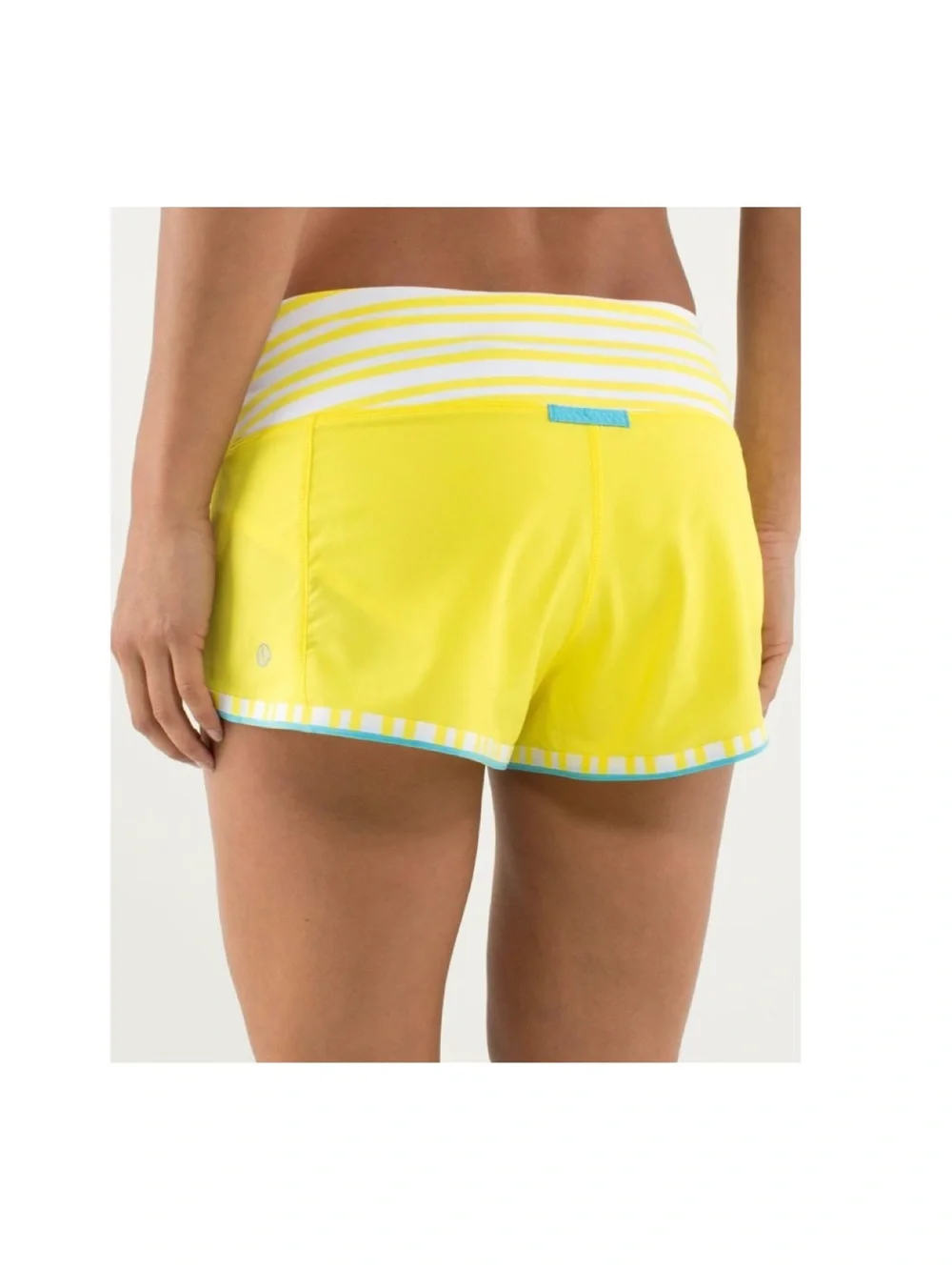 Lululemon Run: Racer ShortSizzle / Twin Stripe Sizzle / White Size 2